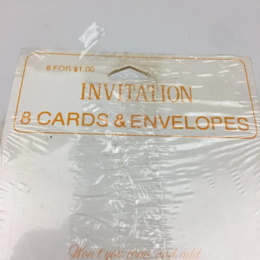 Vtg American Greetings Invitation Its a Party Rose Floral 8 Pack w Card Envelope